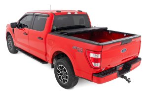 Ford F-150 Hard Tri-Fold Flip Up Bed Cover - Rough Country - Tri-fold Flip-up - '15-'20
